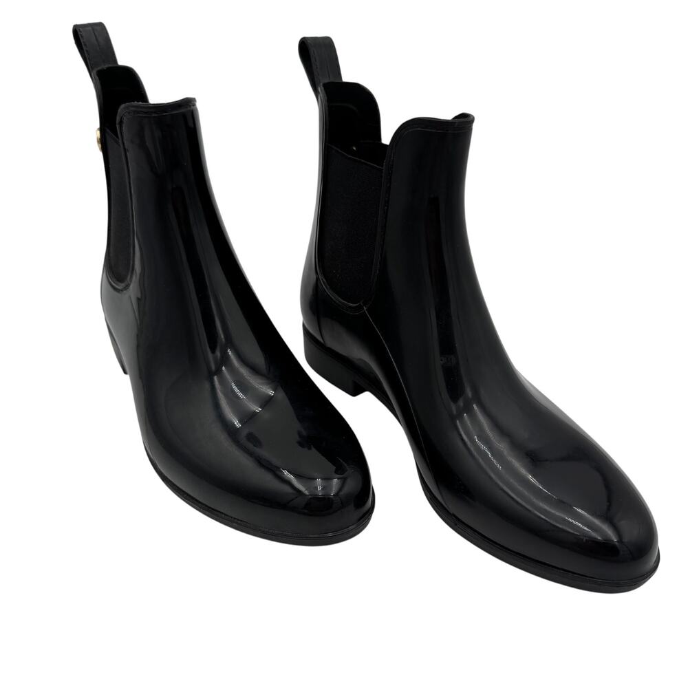 Michael Kors Chelsea Rain Boots Black Womens US 9